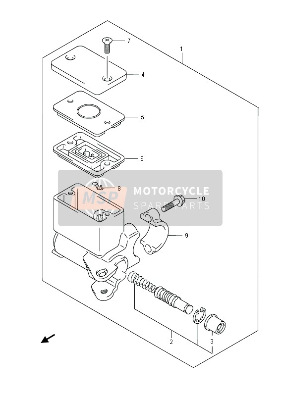 Suzuki AN650Z BURGMAN EXECUTIVE 2014 Rear Master Cylinder for a 2014 Suzuki AN650Z BURGMAN EXECUTIVE